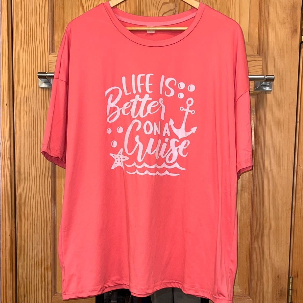 Pink Graphic  Cruise T-Shirt Sz 3XL